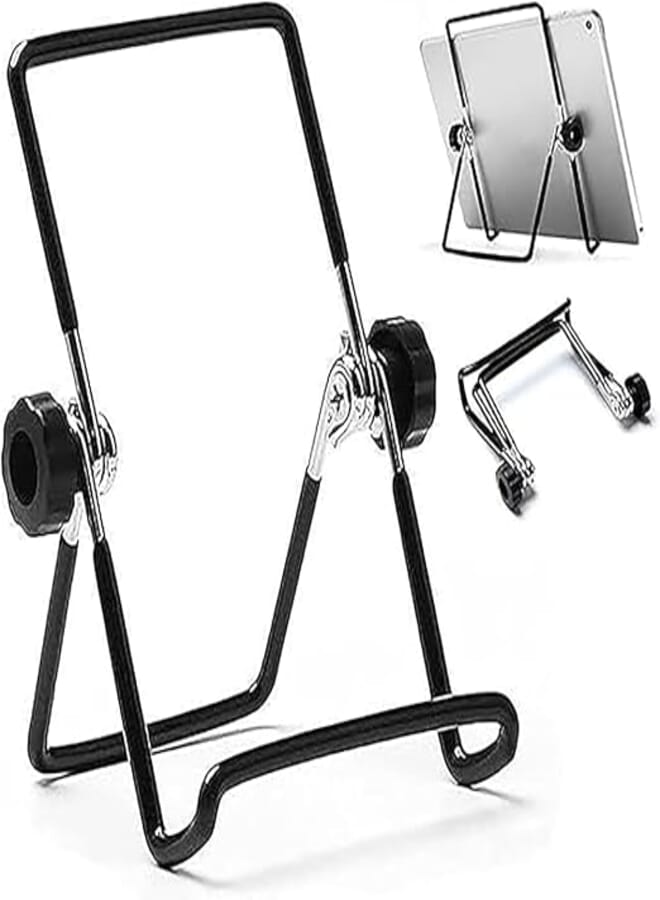 GQ Adjustable Tablet Stand Holder, Lightweight Foldable Non-Slip Cradle for 9-12.9" iPad, Samsung, Kindle Fire, Multi-Angle Adjustable for Bed, Travel, Home, Office Use, 12-Month Warranty